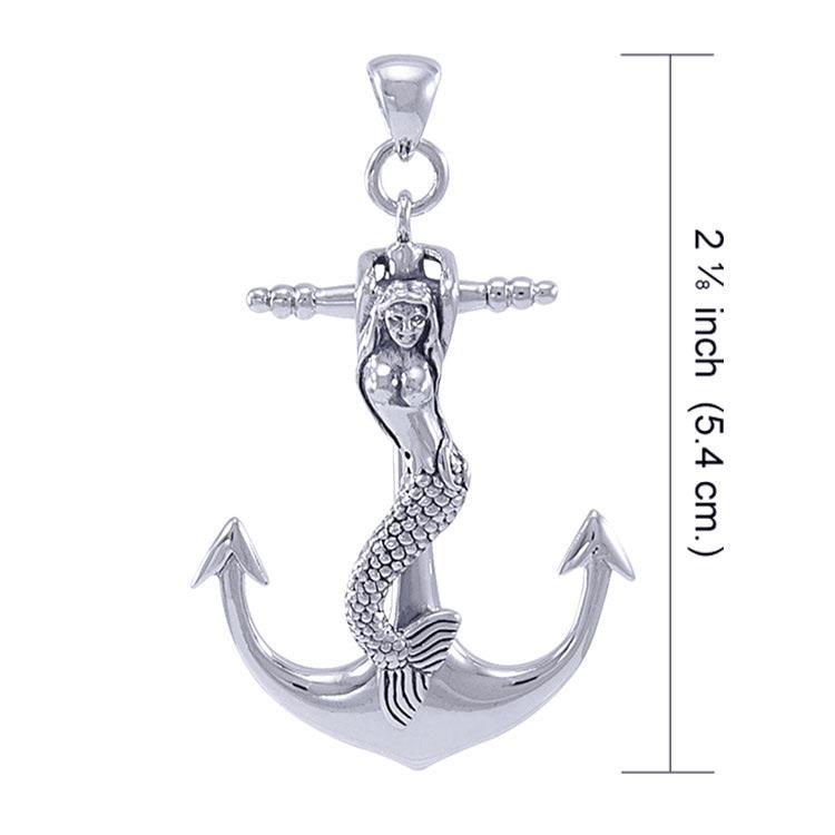 Mermaid & Anchor Sterling Silver Pendant