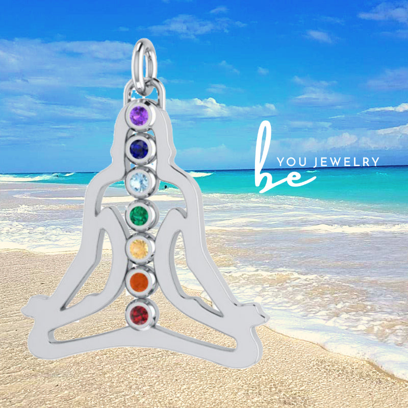 Silver Chakra Silhouette Pendant