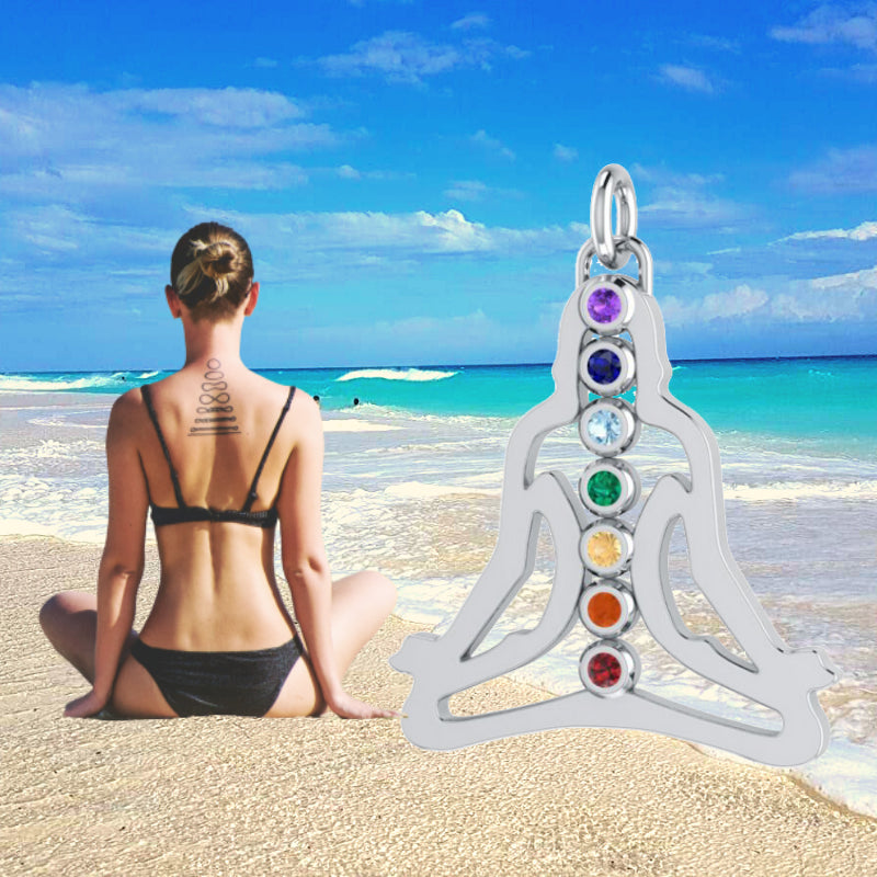 Silver Chakra Silhouette Pendant