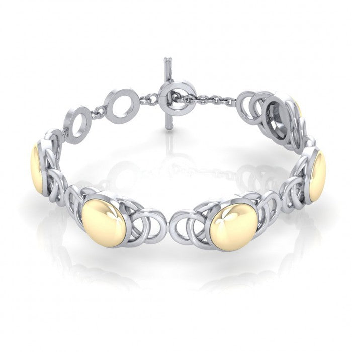 Danu Celtic Knotwork Silver and Gold Bracelet MBL119