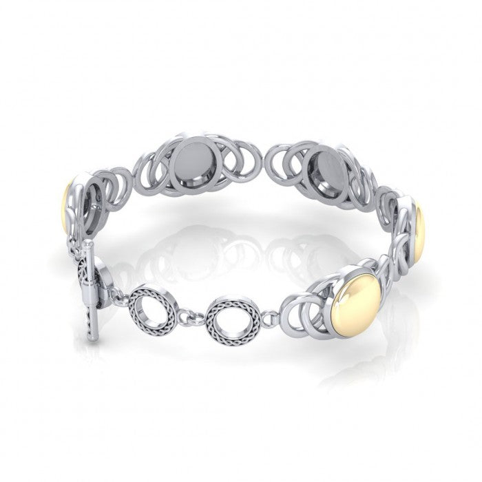 Danu Celtic Knotwork Silver and Gold Bracelet MBL119