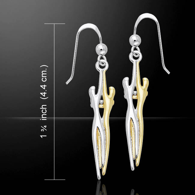 Venus and Mars Gold and Silver Earrings