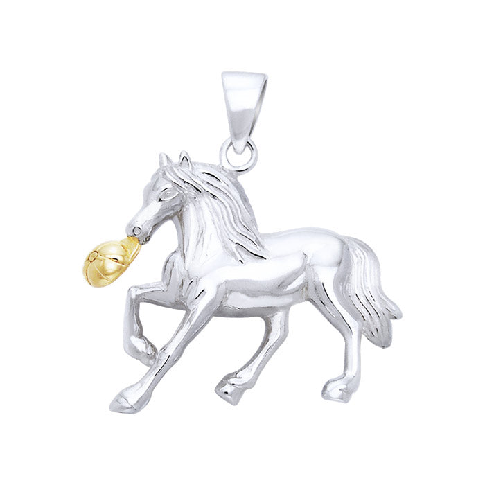 Friesian Horse Silver & Gold Pendant MPD1176