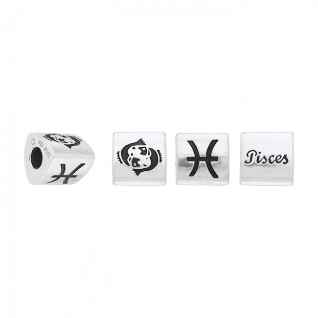 Triangle Pisces Zodiac Silver Bead TBD096