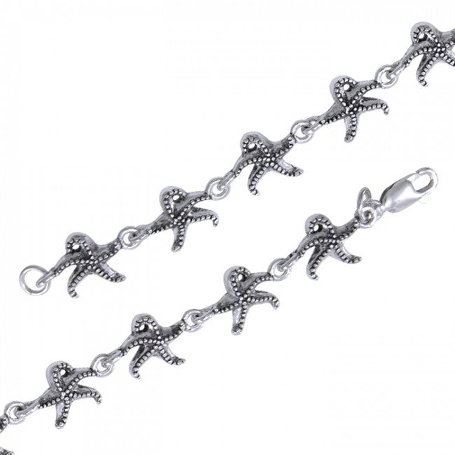 Starfish Sterling Silver Link Bracelet