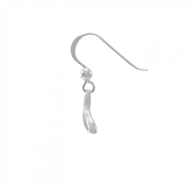 Inlaid Whale Tail Silver Earrings