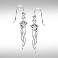 Designer Shooting Star Cubic Zirconia Earrings