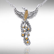 Honor Thy Flying Phoenix ~ Jewelry Necklace with Gemstone