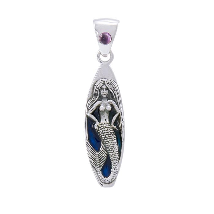 Mermaid Design Surfboard Necklace