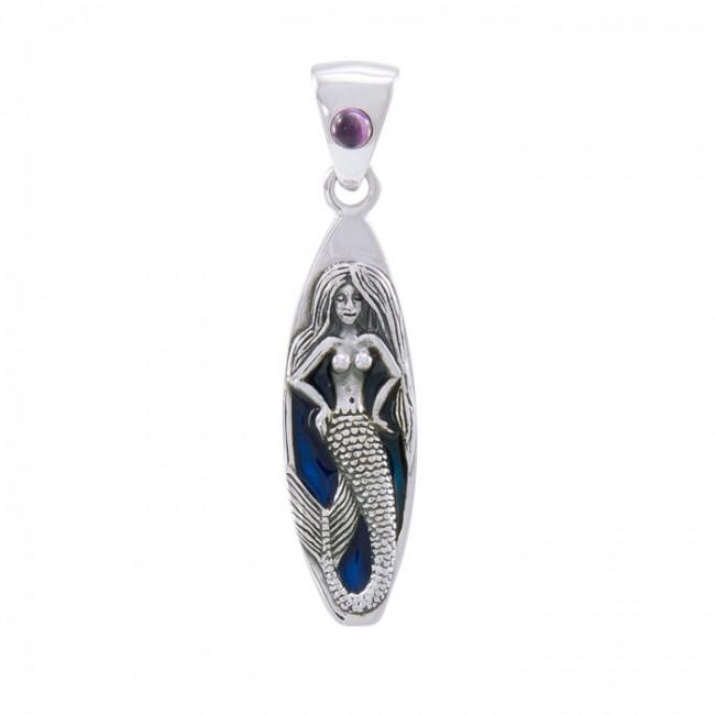 Mermaid Design Surfboard Necklace