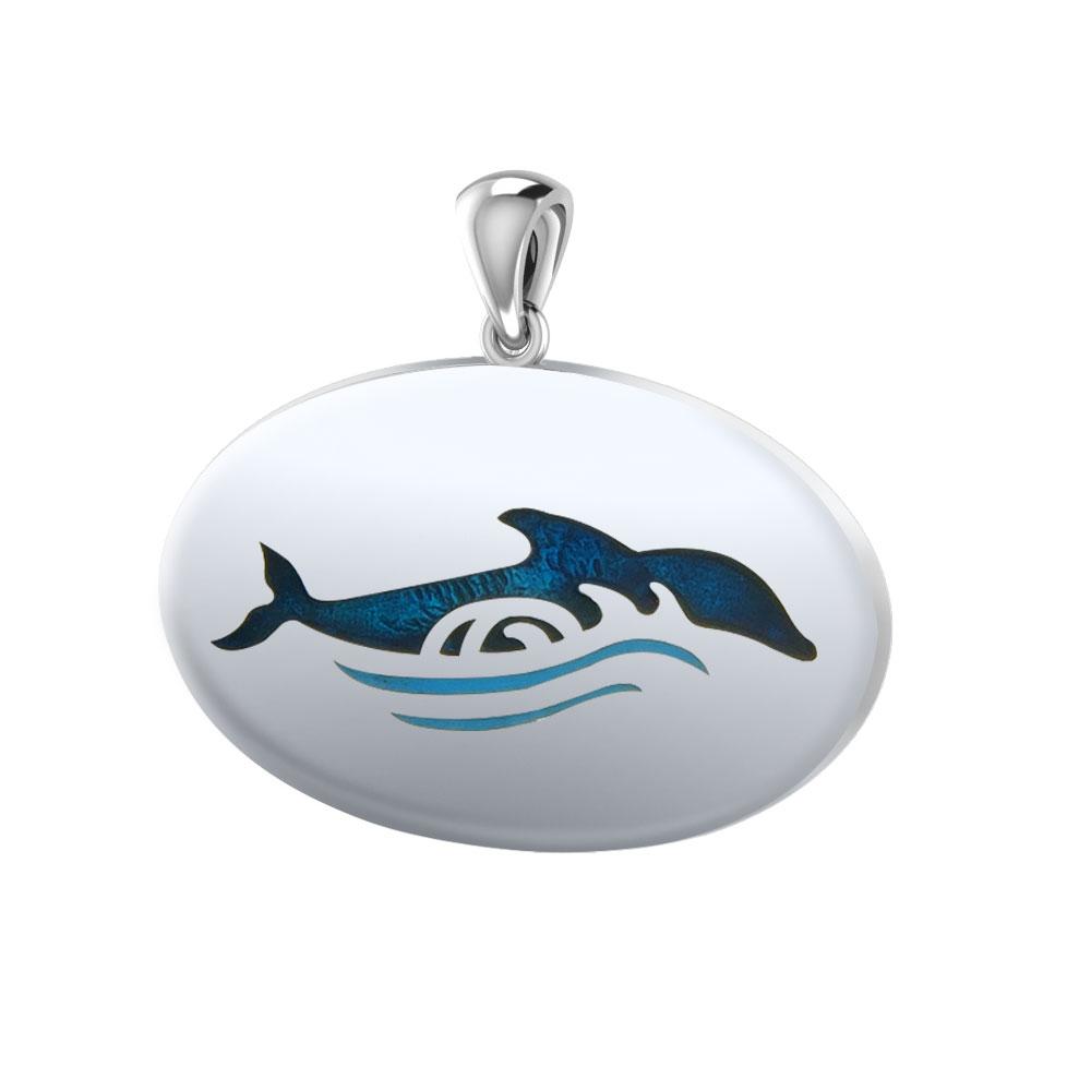 Dolphin In Waves Necklace