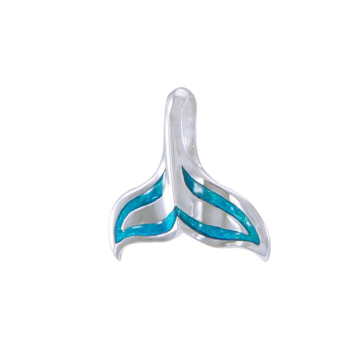 Whale Tail with Enamel Necklace