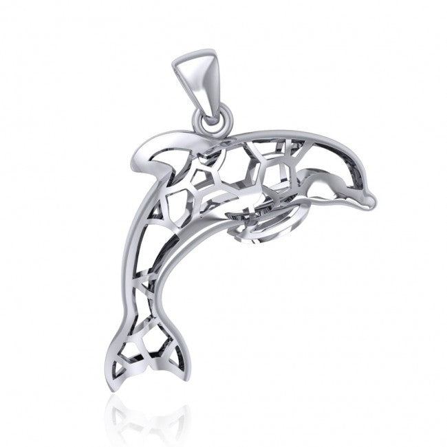 Window to Universe Dolphin Silver Pendant