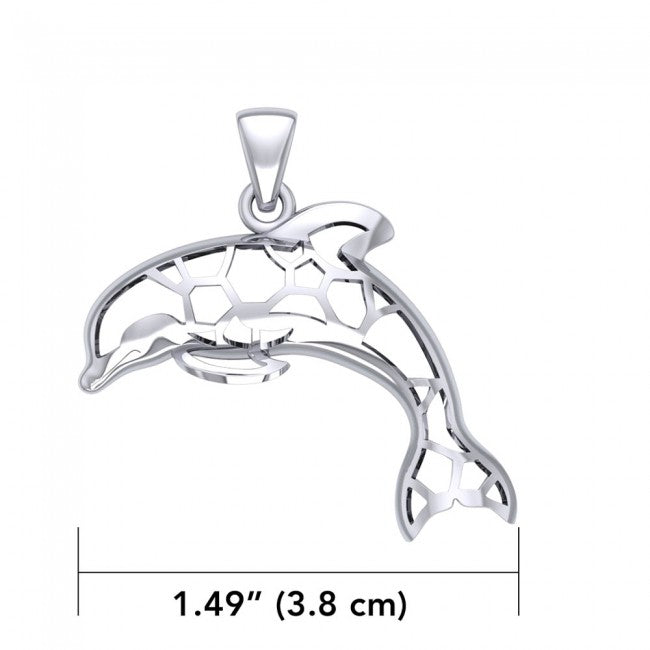 Window to Universe Dolphin Silver Pendant