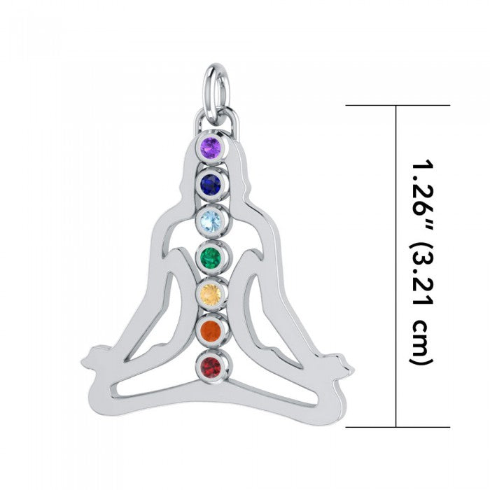 Silver Chakra Silhouette Pendant TPD854