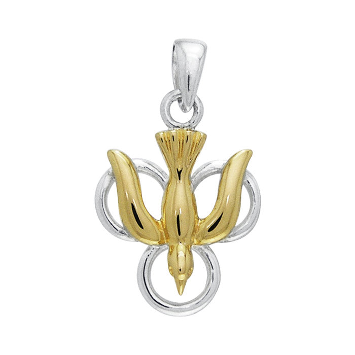 Trinity Dove Gold Accent Silver Pendant TPV775