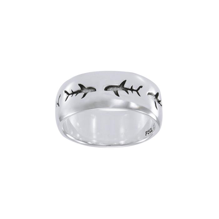 Shark Sterling Silver Ring