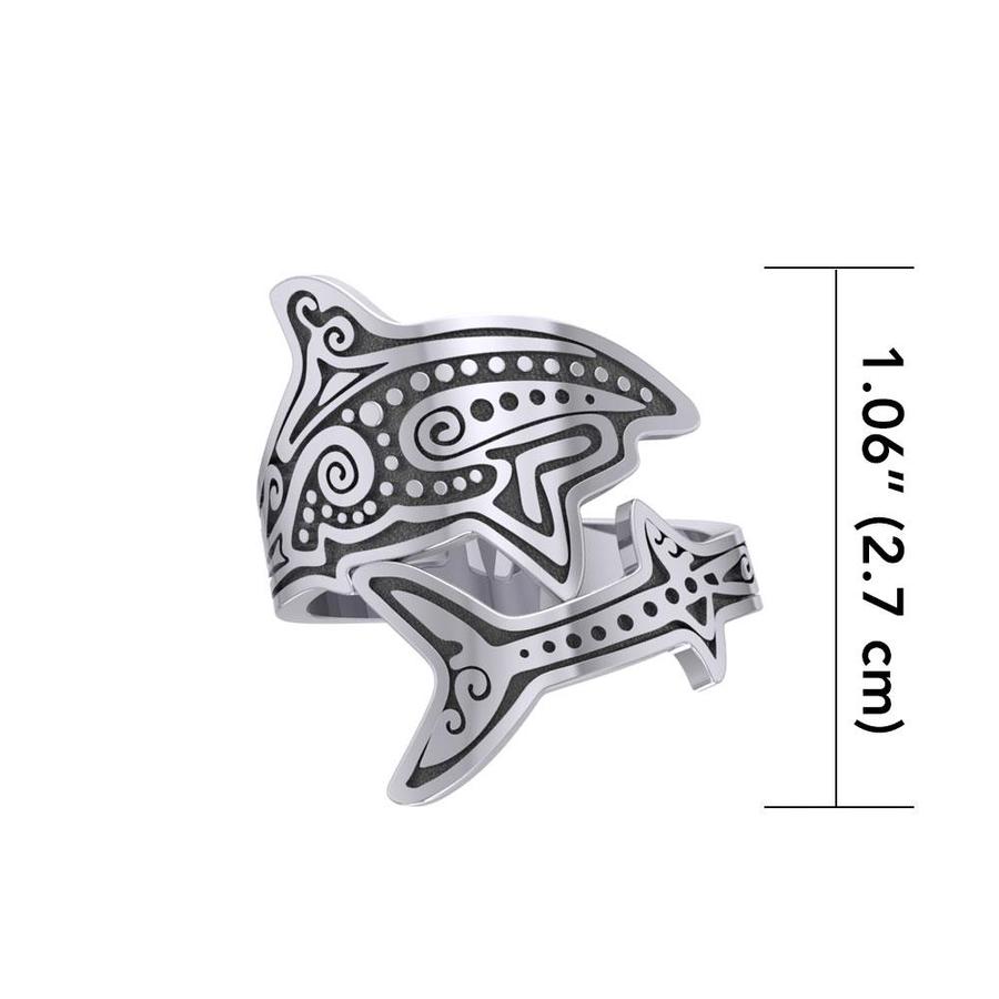 Aboriginal Shark Silver Spoon Ring