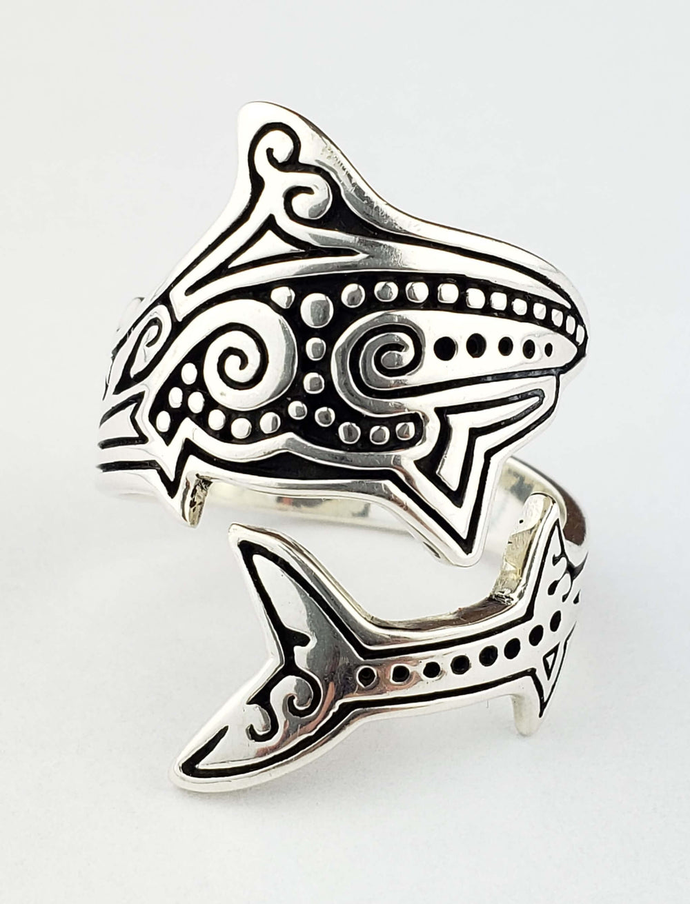 Aboriginal Shark Silver Spoon Ring