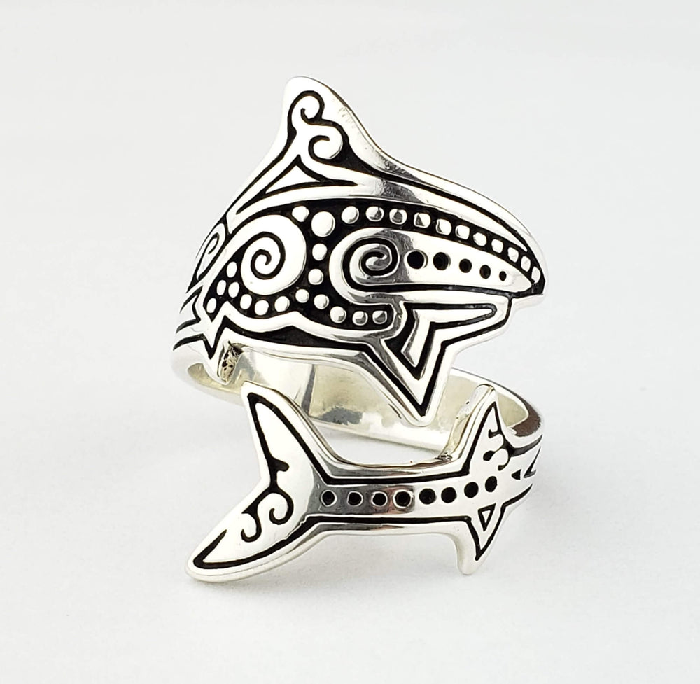 Aboriginal Shark Silver Spoon Ring