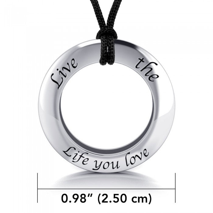 Live The Life You Love Silver Pendant and Cord Set