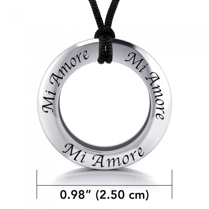 Amore My Love Silver Pendant and Cord Set