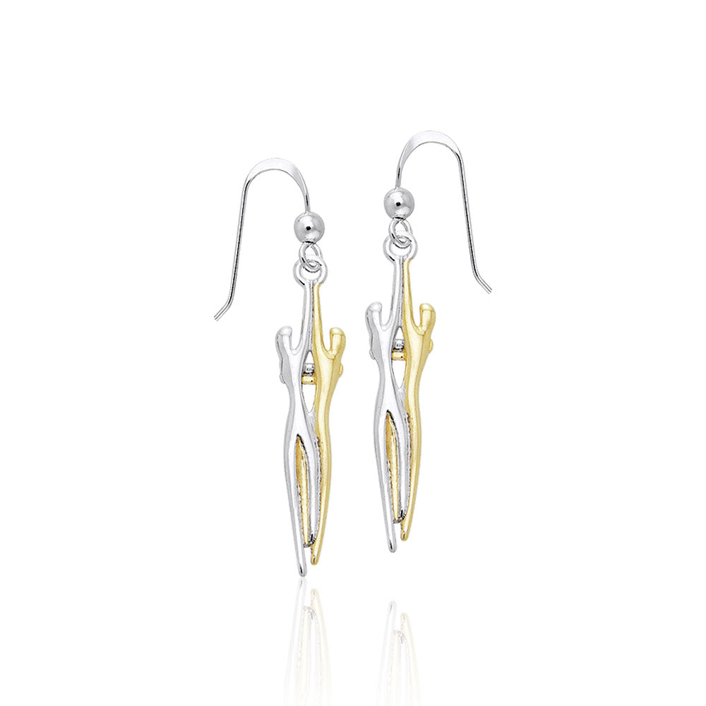 Venus and Mars Gold and Silver Earrings