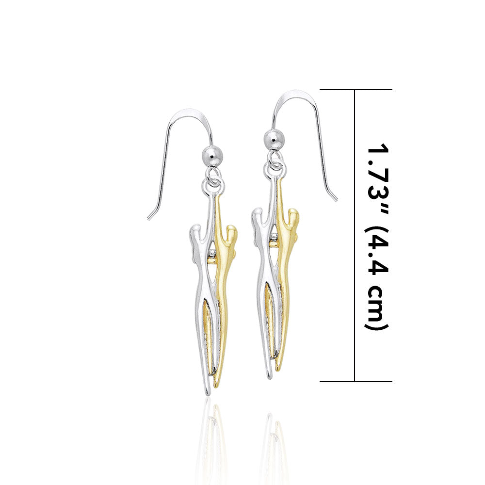 Venus and Mars Gold and Silver Earrings