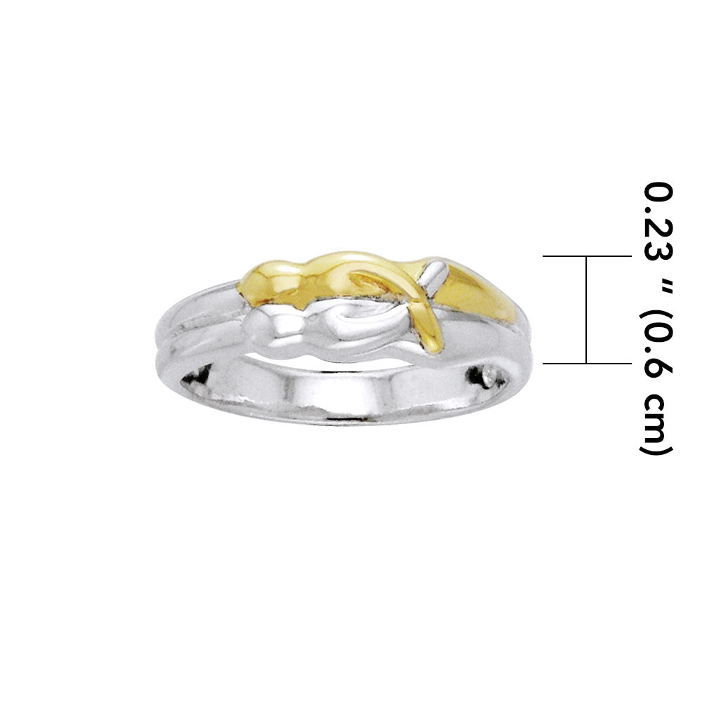 Venus and Mars Silver and Gold Ring