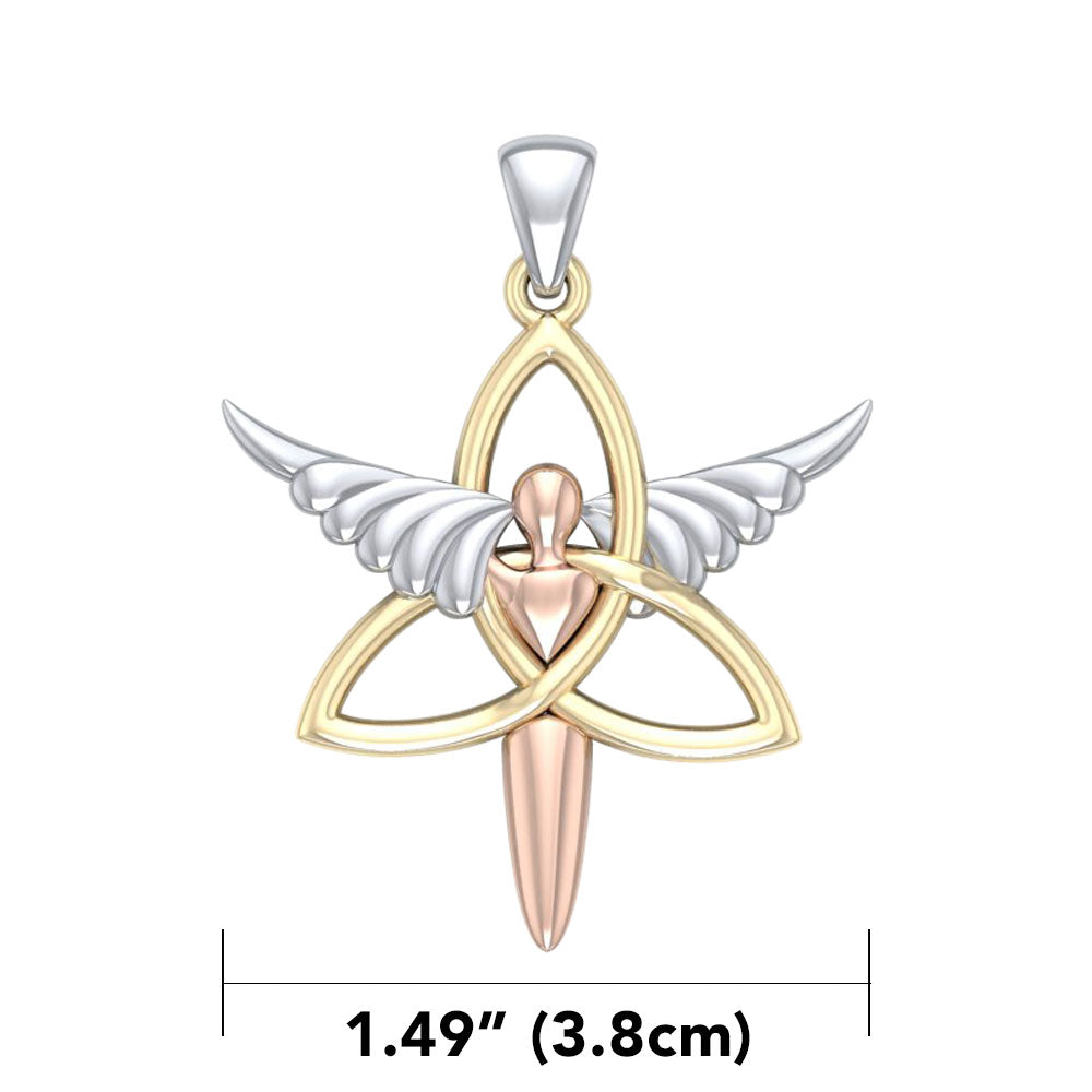 Trinity Knot Angel Three Tone Pendant