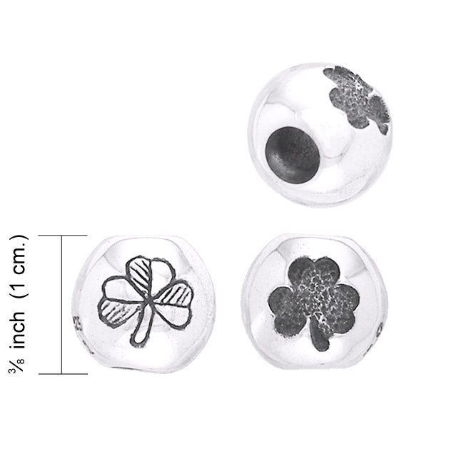 Round Shamrock Silver Bead