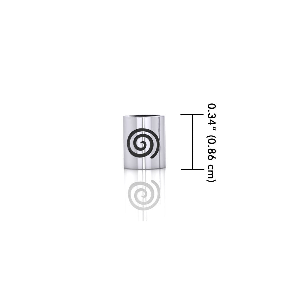 Cylinder with Spiral Silver Bead