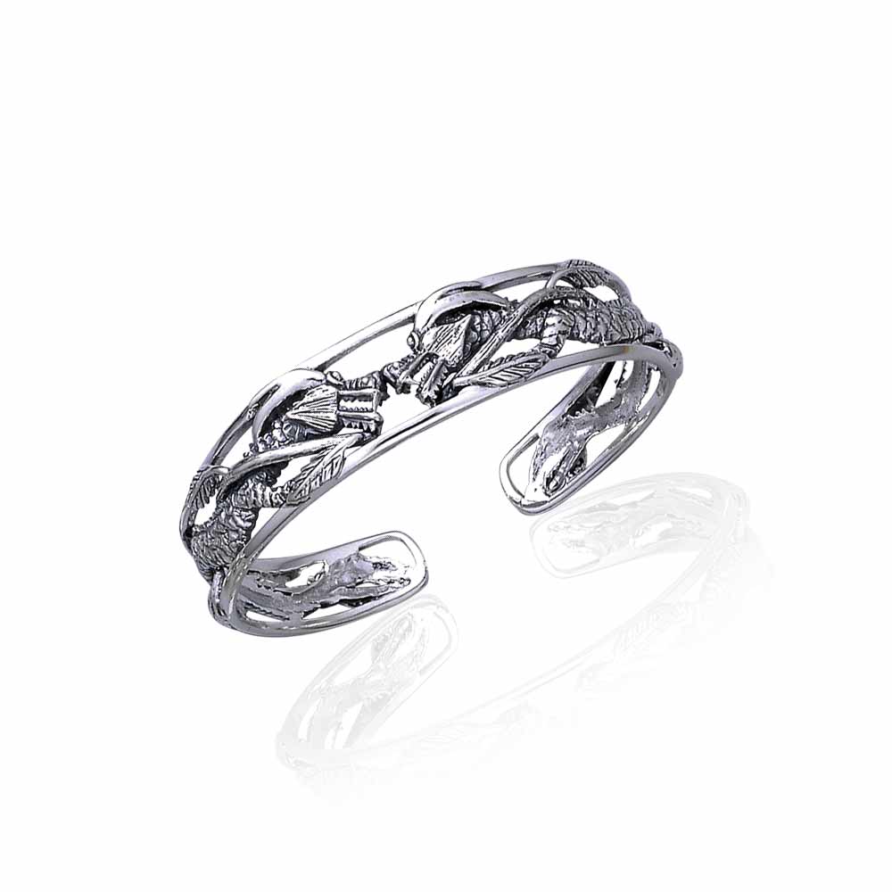 Twin Dragon Silver Bangle TBG288