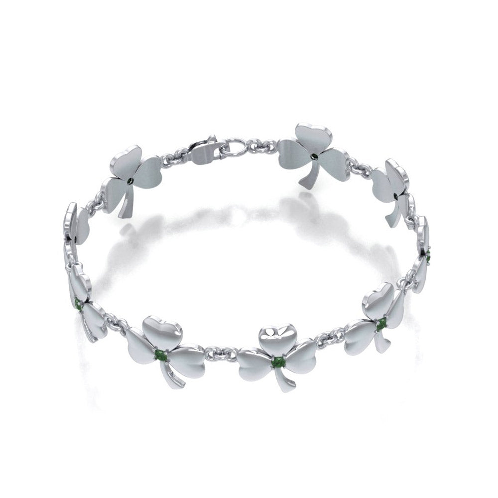 Celtic Shamrock Link Bracelet