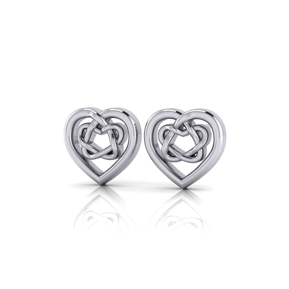 Celtic Heart Post Earrings