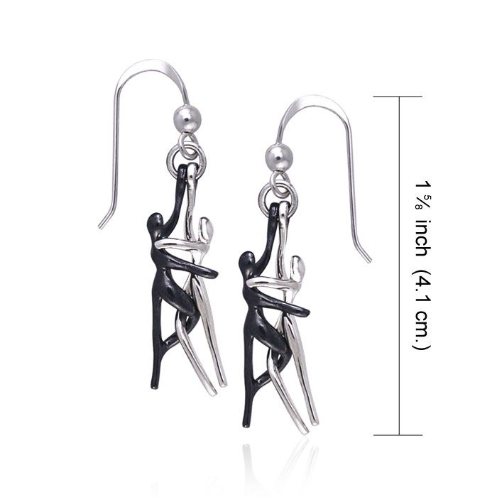 Yin Yang Lovers Silver Earrings