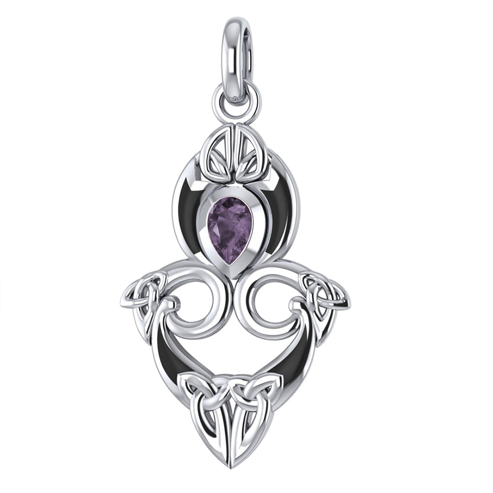 A first-rate lifetime tradition Silver Triquetra Pendant Jewelry with Gemstones