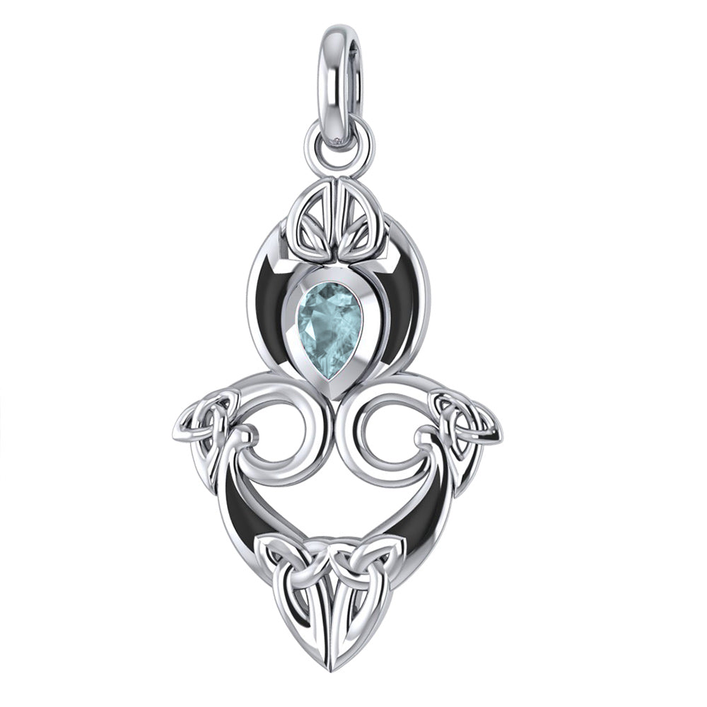 A first-rate lifetime tradition Silver Triquetra Pendant Jewelry with Gemstones