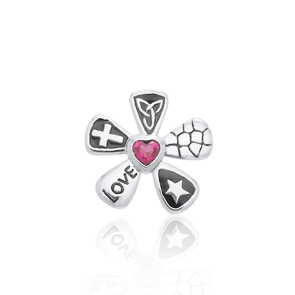 The Star of Love Silver Pendant with Gemstone