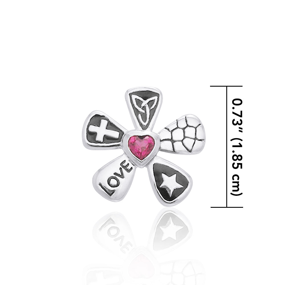 The Star of Love Silver Pendant with Gemstone