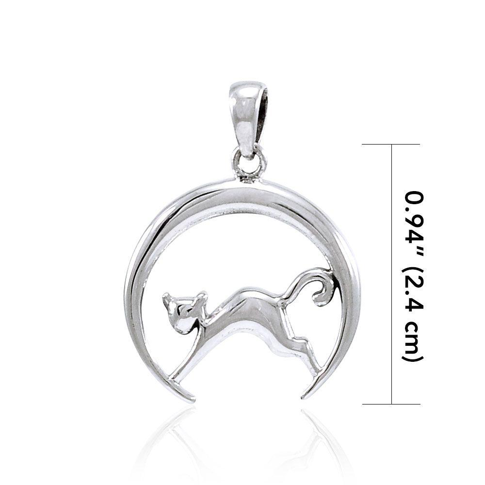 Cat Crescent Moon Pendant