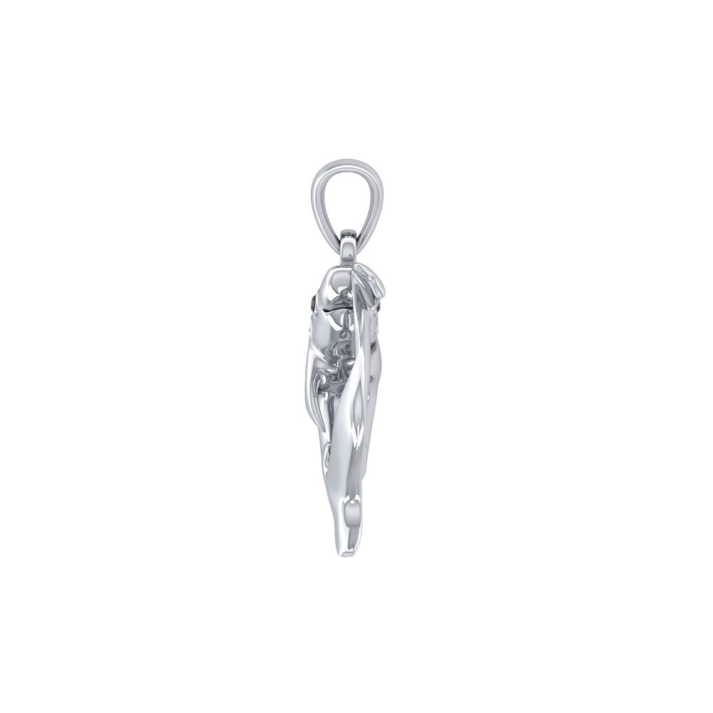 Big Eye Thresher Shark Sterling Silver With Gemstones Pendant