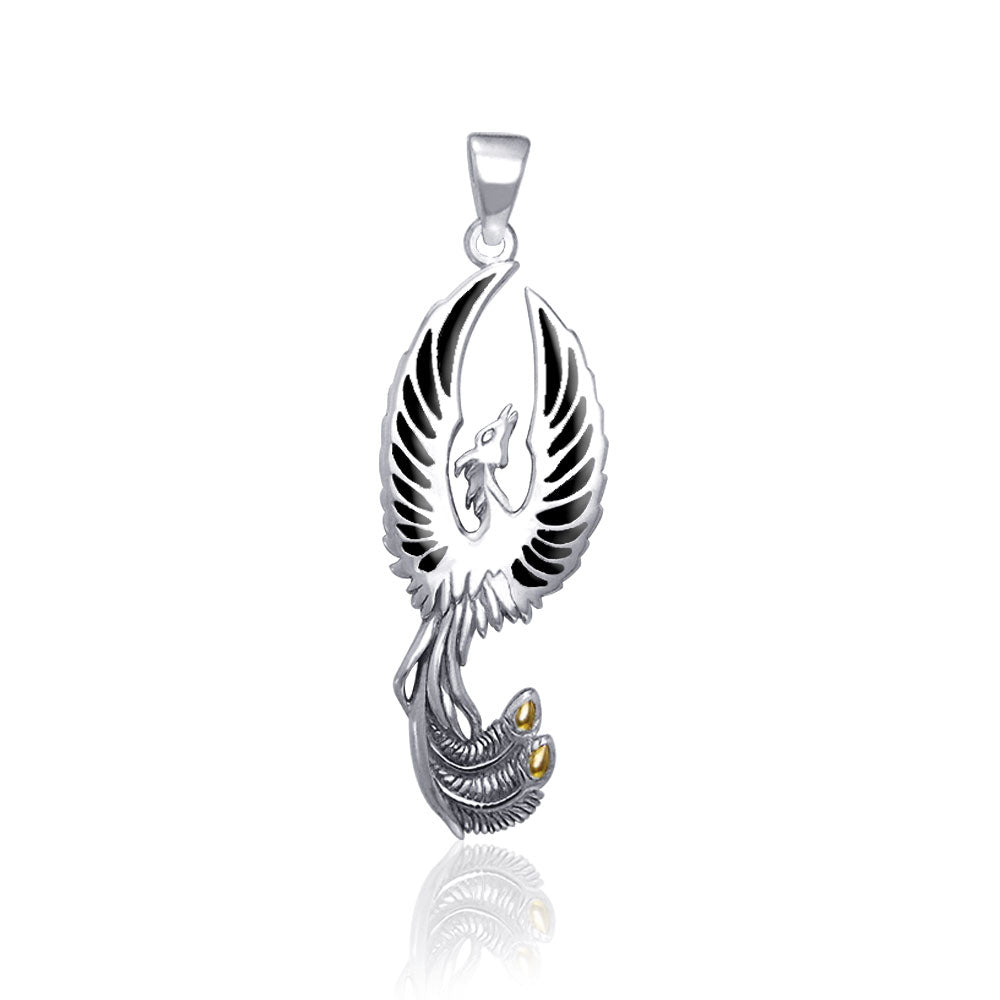 From the ashes rises the rebirth of the phoenix A fine Pendant