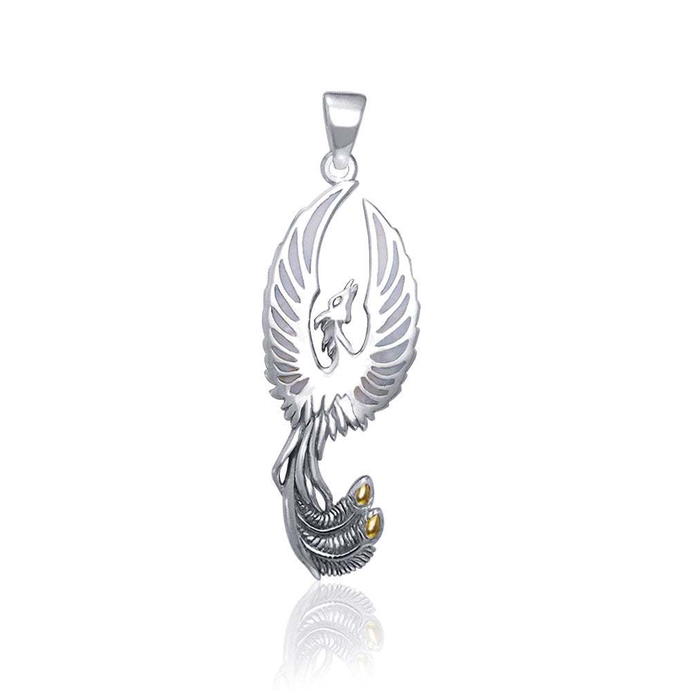 From the ashes rises the rebirth of the phoenix A fine Pendant