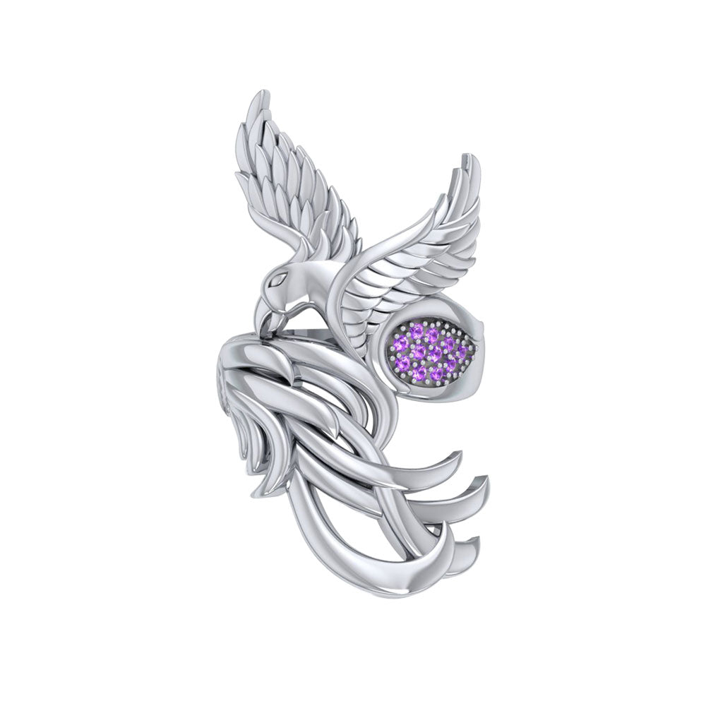 Alighting breakthrough of the Mythical Phoenix ~ Ring with Gemstone Accents