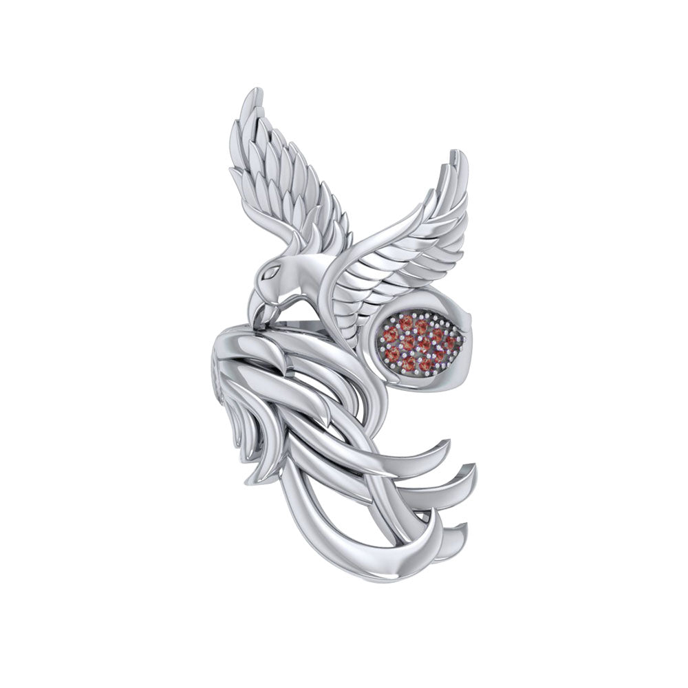 Alighting breakthrough of the Mythical Phoenix ~ Ring with Gemstone Accents