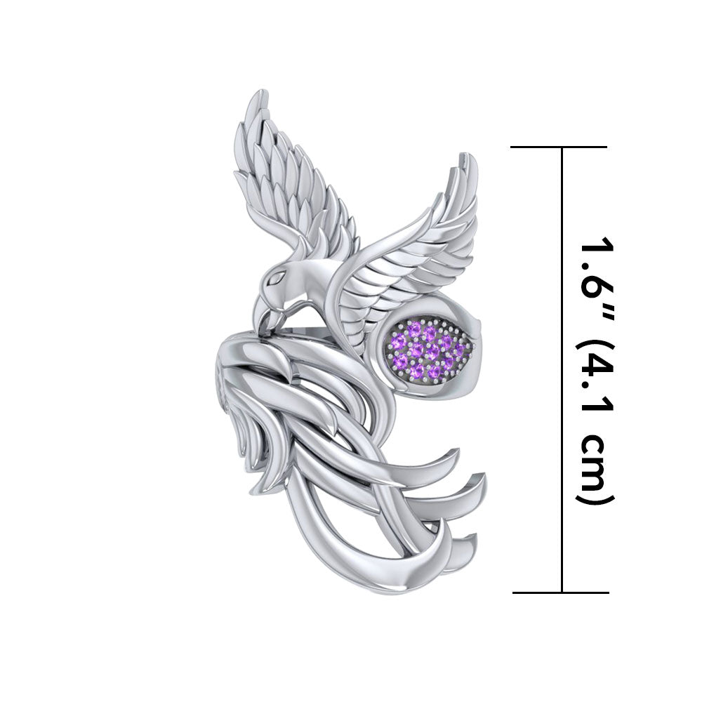 Alighting breakthrough of the Mythical Phoenix ~ Ring with Gemstone Accents